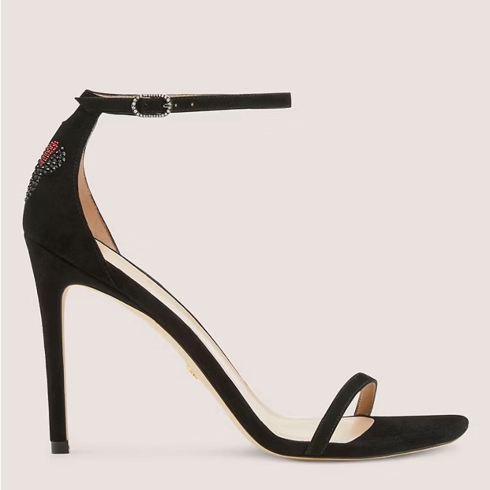 Stuart Weitzman x Disney Swarovski  black Nudistcurve 100 sandal heels - Picture 2 of 10